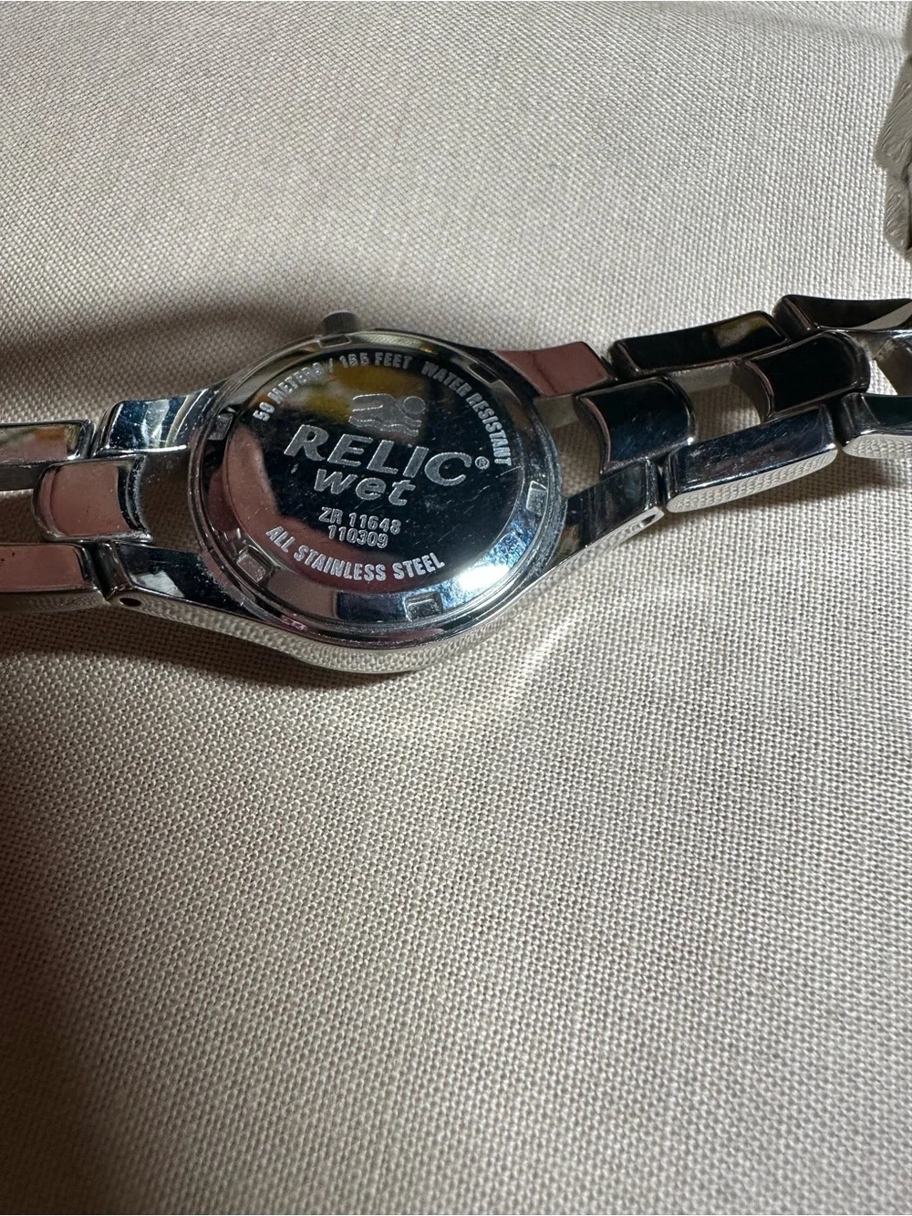 Relic Silver Watch with Pink Gradient Dial